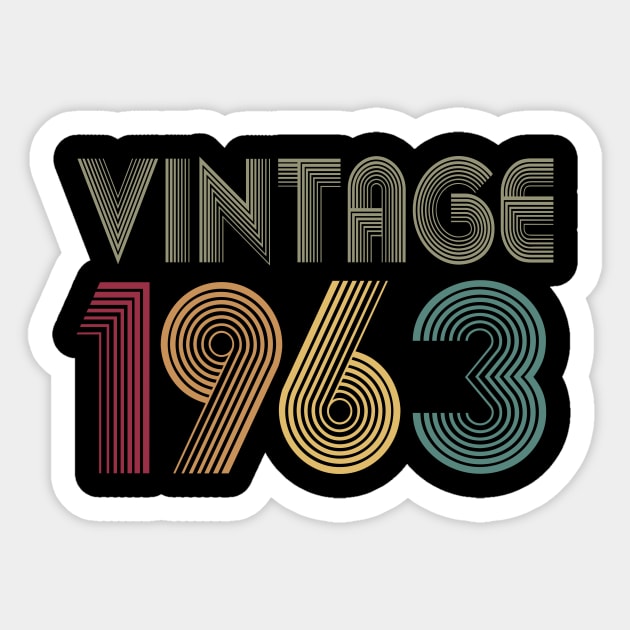 57th Birthday 1963 Gift Vintage Classic Sticker by key_ro
